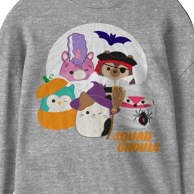 Squishmallows Halloween Squad Ghouls Youth Heather Gray Long Sleeve Tee
