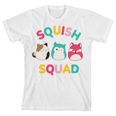 Squishmallows Squish Squad Crew Neck Short Sleeve White Youth Boy's T-shirt - Image 6