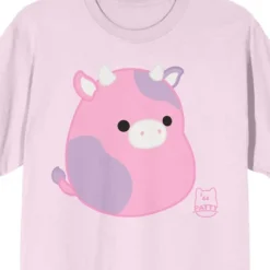 Squishmallows Patty Crew Neck Short Sleeve Cradle Pink Adult T-shirt
