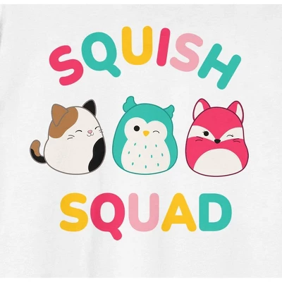 Squishmallows Squish Squad Crew Neck Short Sleeve Men's White T-shirt