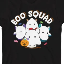 Squishmallows Halloween Boo Squad Youth Black Short Sleeve Tee