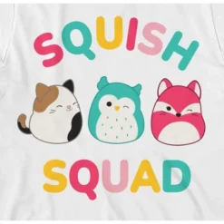 Squishmallows Squish Squad Crew Neck Short Sleeve White Youth Boy's T-shirt